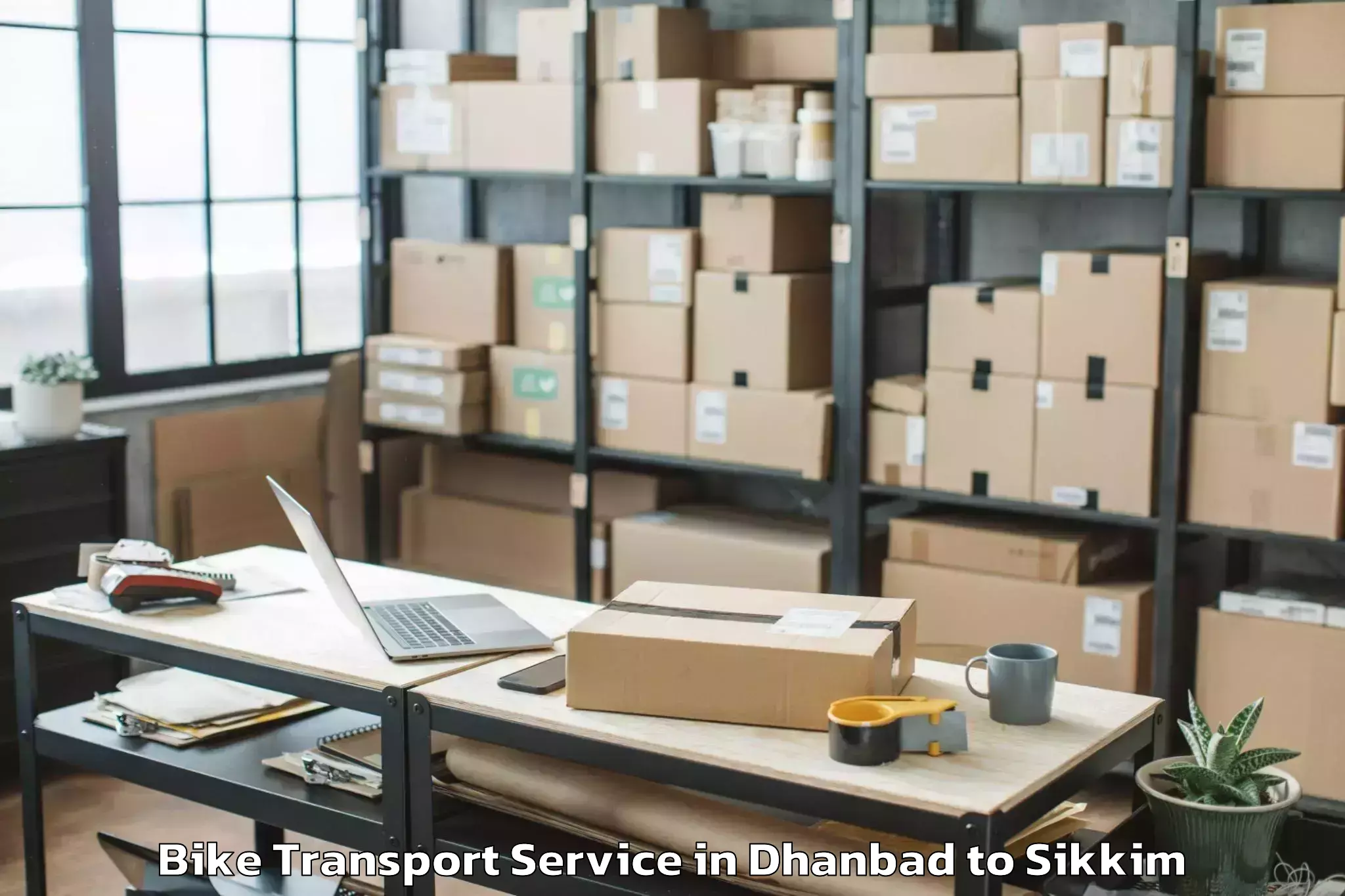 Top Dhanbad to Icfai University Sikkim Gangto Bike Transport Available